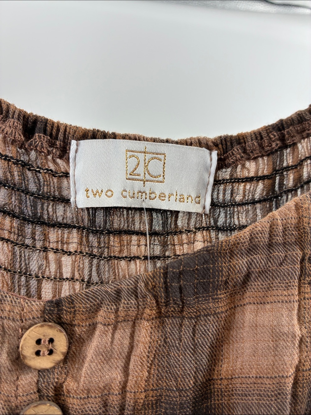 Rust-Brown Plaid Off-Shoulder Women’s Dress - Picture 2 of 6